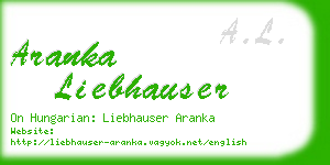 aranka liebhauser business card